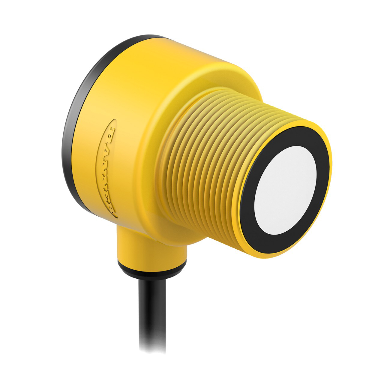 Banner Engineering Ultrasonic Sensor; Distance Measurement; 30mm Barrel-Right Angle; 3000mm Max. Range; 10-30VDC; 0-10VDC; Potted Cable